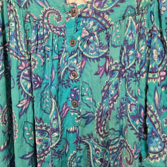 Cabernet Blue Paisley Oversized Maxi Dress Size Medium - Picture 7 of 8